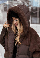 Prešívaná Bunda z futerkiem Snow & Pines čokoládová