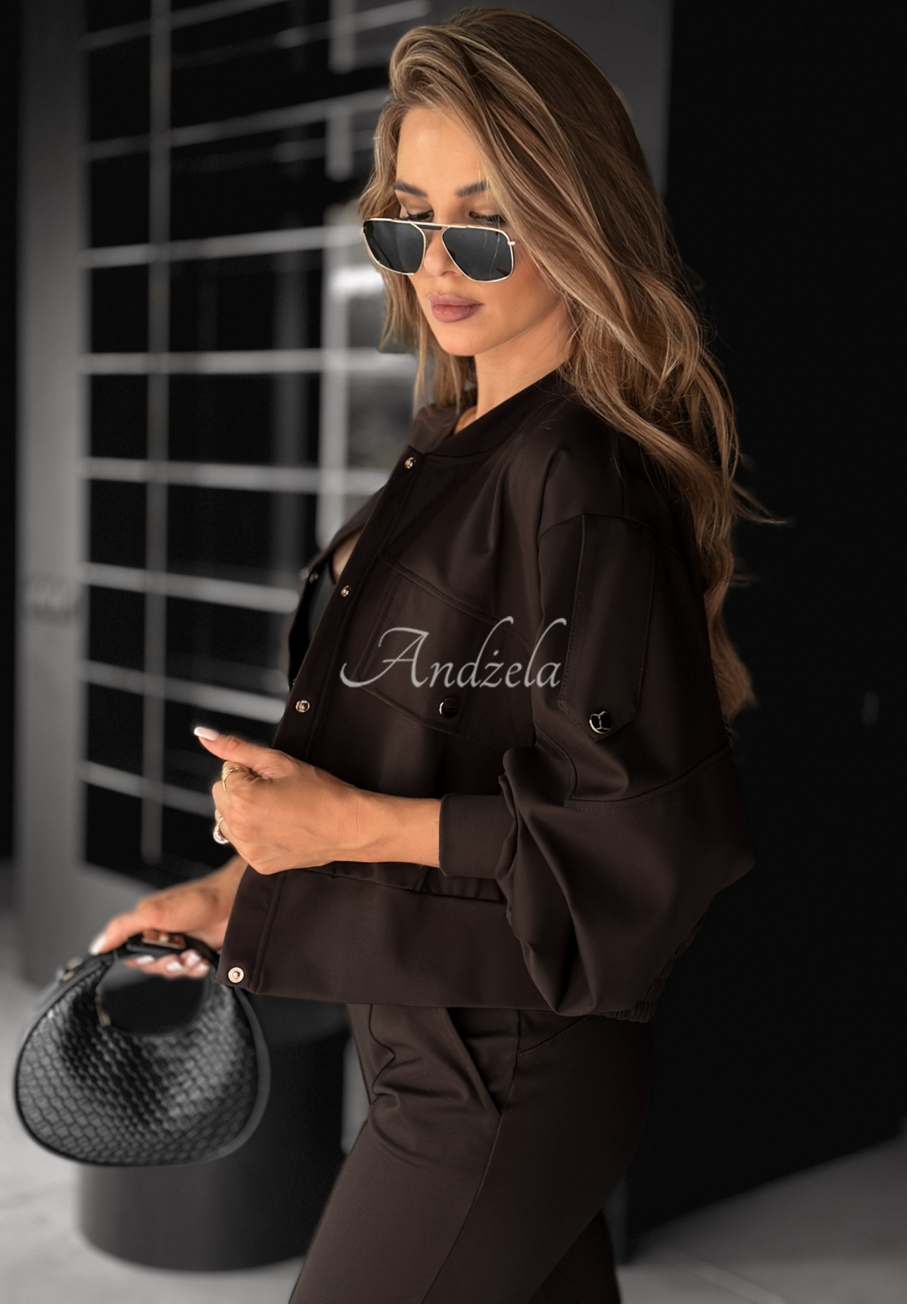 Viskózová bunda Real Success čokoládová