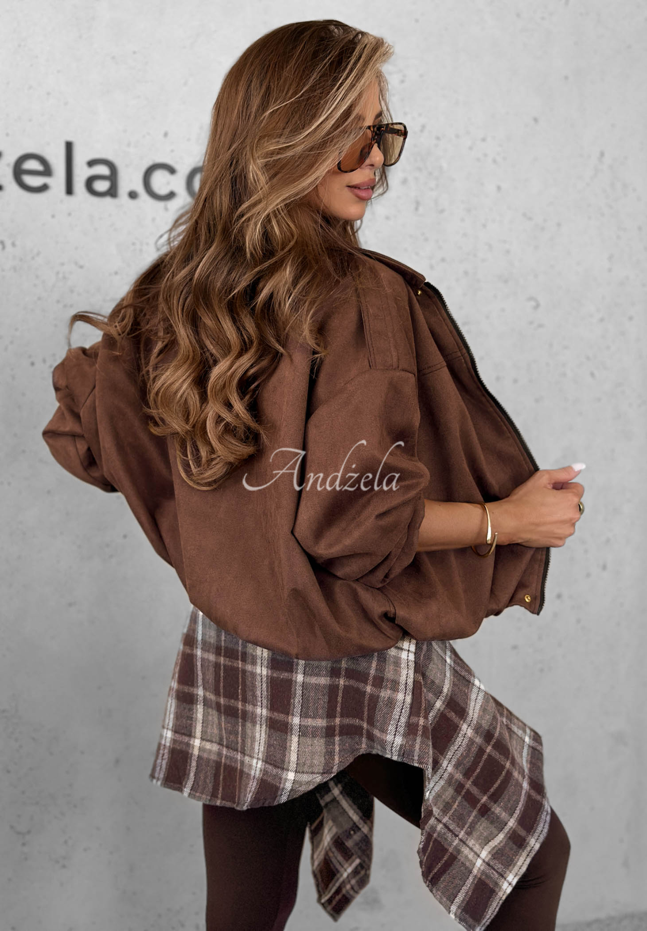 Semišová bomber bunda Delete That čokoládová