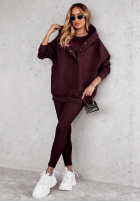 Súprava 3in1 Legíny, top i Mikina Super Fit wino