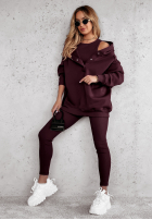 Súprava 3in1 Legíny, top i Mikina Super Fit wino