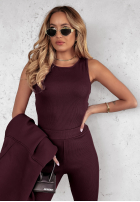 Súprava 3in1 Legíny, top i Mikina Super Fit wino