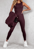 Súprava 3in1 Legíny, top i Mikina Super Fit wino