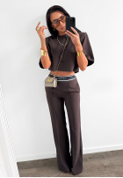 Eleganckie Nohavice wide leg La Milla Sunshine Elegance čokoládové