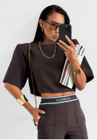 Eleganckie Nohavice wide leg La Milla Sunshine Elegance čokoládové