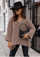 Sveter oversize Cocomore Dreamy Escape jasnoczekoladowy