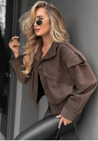 Zamszowa Bunda bomberka Read & Deleted čokoládová