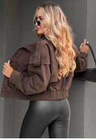 Zamszowa Bunda bomberka Read & Deleted čokoládová