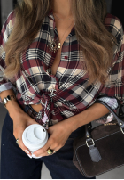 Košeľa w kratę Latte Time bordová