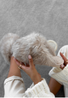 Šľapky  z futerkiem Fluffy Feet béžové