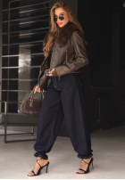 Skórzana Bunda z futerkiem Still Unread čokoládová