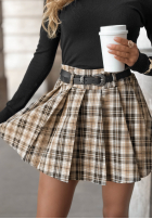 Plisowana Sukňa mini w kratę Still Autumn béžová