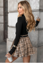 Plisowana Sukňa mini w kratę Still Autumn béžová