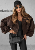 Skórzana Bunda oversize 80s Vibe čokoládová