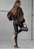 Skórzana Bunda oversize 80s Vibe čokoládová