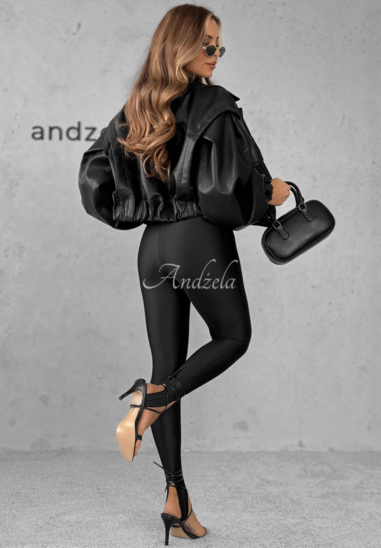 Kožená bunda oversize 80s Vibe čierna