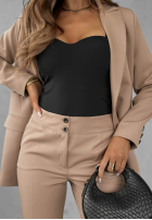 Eleganckie Nohavice Cigaretky Runway Ready Latte