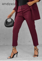 Elegantné cigaretové nohavice Runway Ready bordové