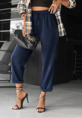 Látkové nohavice s viskózou Chosen Silence tmavomodré