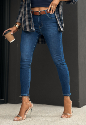 Džínsy skinny s opaskom Just Another Day tmavomodré