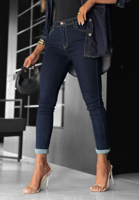 Džínsy skinny Hazelton tmavomodré