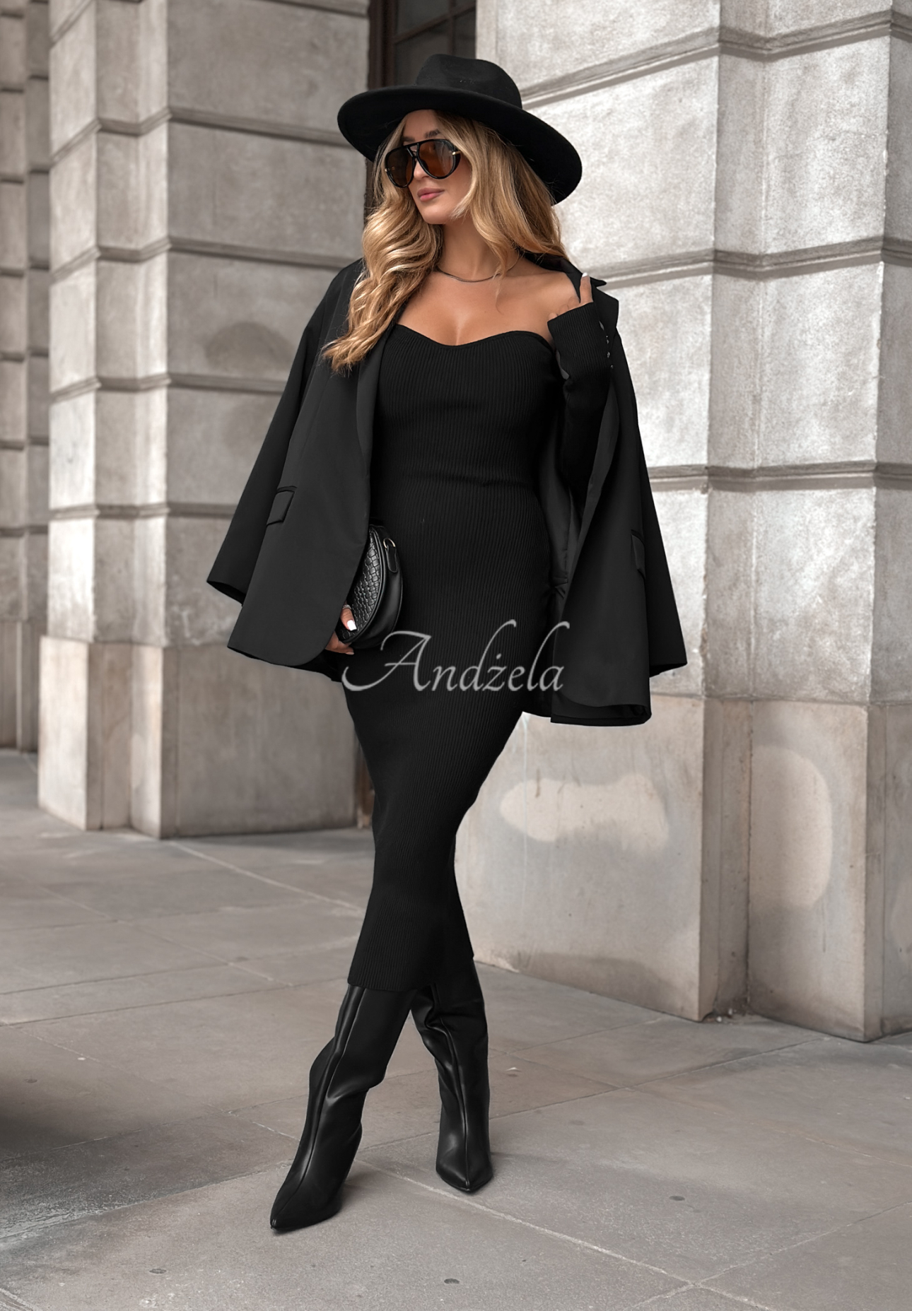 Rebrované šaty bodycon Mrs Delusion čierna