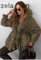 Puchowa Bunda parka z futerkiem Already Know khaki