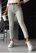 Džínsy loose fit s opaskom Not Even Close sivé