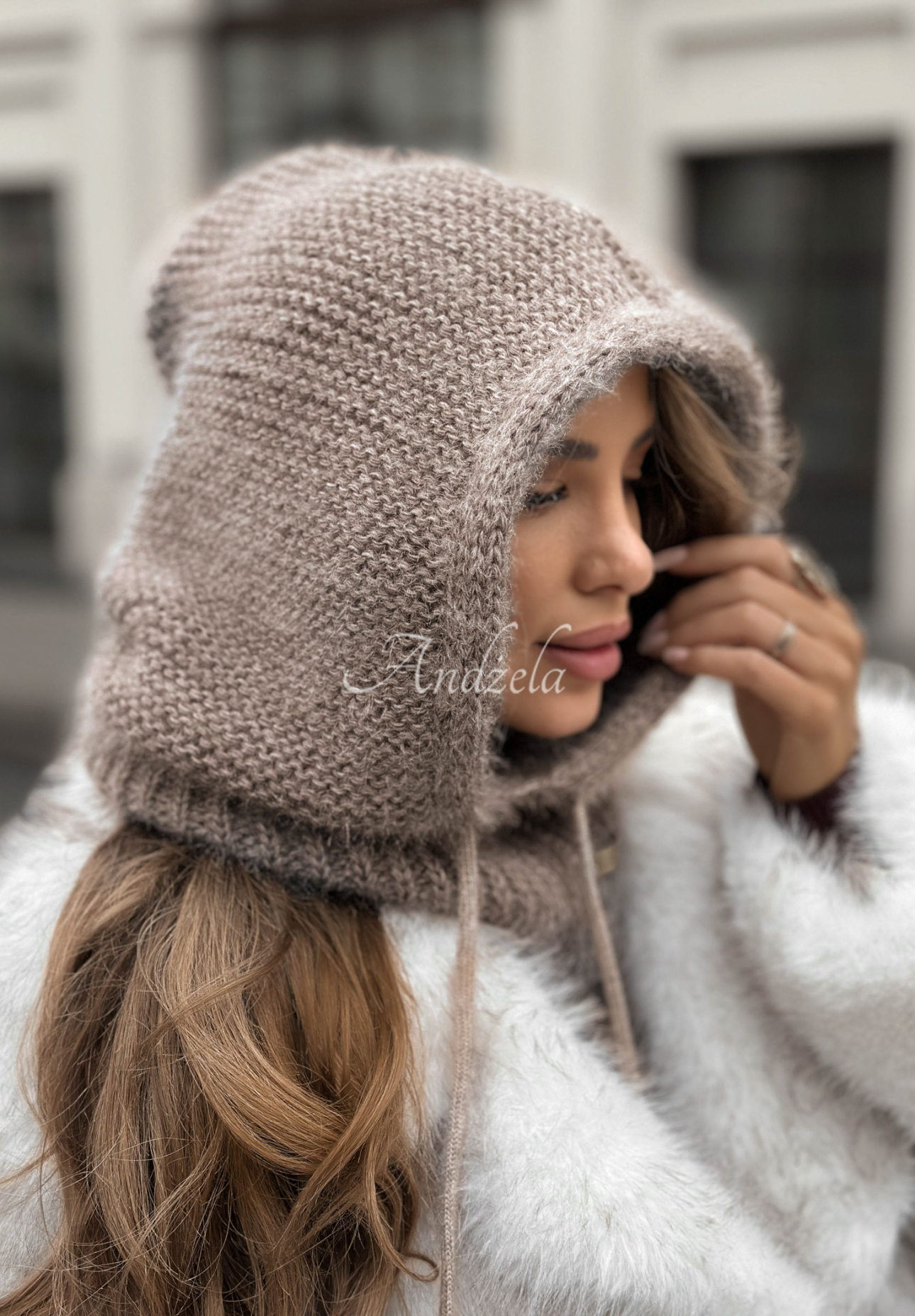 Nákrčník s kapucňou balaclava Winter Park Mokka