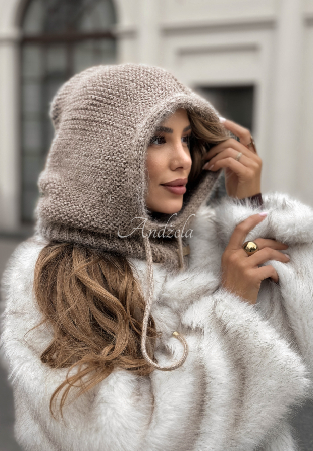 N&aacute;krčn&iacute;k s kapucňou balaclava Winter Park Mokka