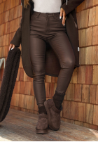 Z Imitace Kůže Nohavice skinny Falling Quiet čokoládové
