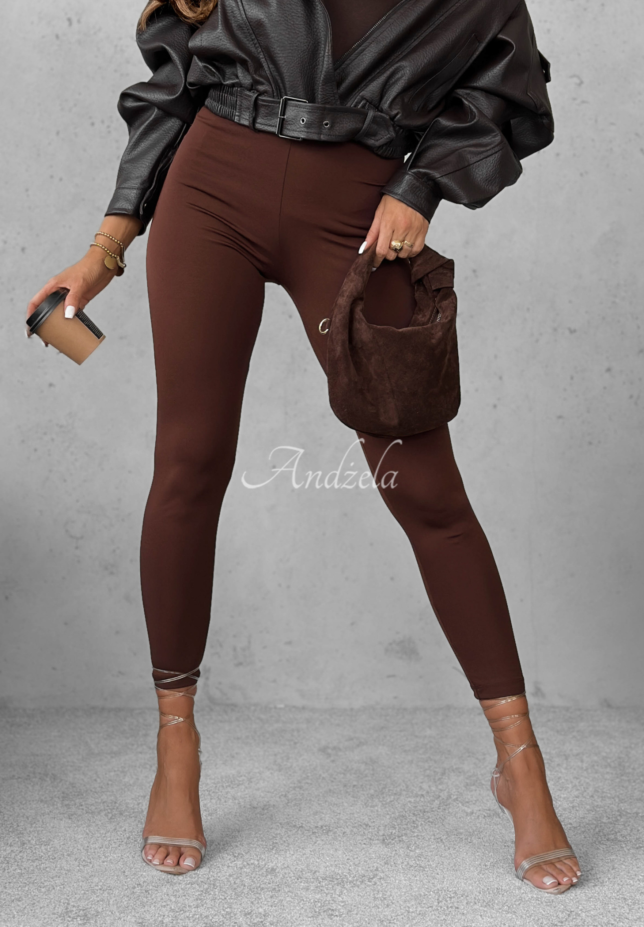 Legíny Push-Up Fit Females čokoládové