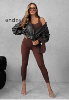 Legíny Push-Up Fit Females čokoládové