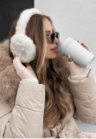 Chrániče na uši z futerkiem Frosty Kiss béžové