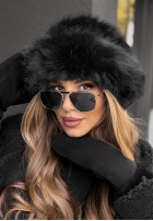 Čiapka bucket hat z futerkiem Winter Cuddles čierna