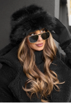 Čiapka bucket hat z futerkiem Winter Cuddles čierna