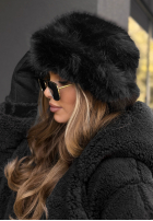 Čiapka bucket hat z futerkiem Winter Cuddles čierna