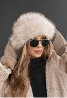 Čiapka bucket hat z futerkiem Winter Cuddles béžová