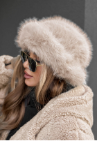 Čiapka bucket hat z futerkiem Winter Cuddles béžová