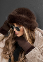 Čiapka bucket hat z futerkiem Winter Cuddles čokoládová