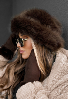 Čiapka bucket hat z futerkiem Winter Cuddles čokoládová