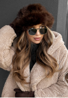 Čiapka bucket hat z futerkiem Winter Cuddles čokoládová