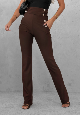Nohavice s gombíkmi Without Reason čokoládové
