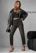 Nohavice džínosové mom fit Could Be Anything tmavosivé