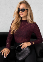 Koronkowa Blúzka longsleeve Imagine Me bordová