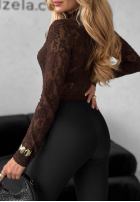 Koronkowa Blúzka longsleeve Imagine Me čokoládová