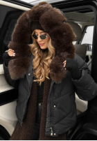 Prešívaná Bunda z futerkiem Still In Autumn čierna