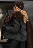 Prešívaná Bunda z futerkiem Still In Autumn čierna