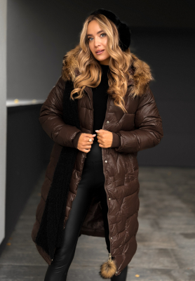 Prešívaná bunda s kožušinkou Frostbite čokoládová II