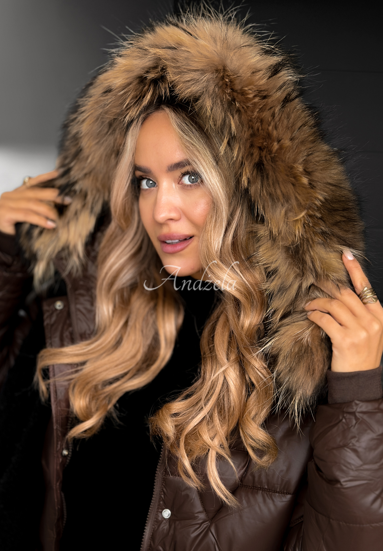 Prešívaná bunda s kožušinkou Frostbite čokoládová II